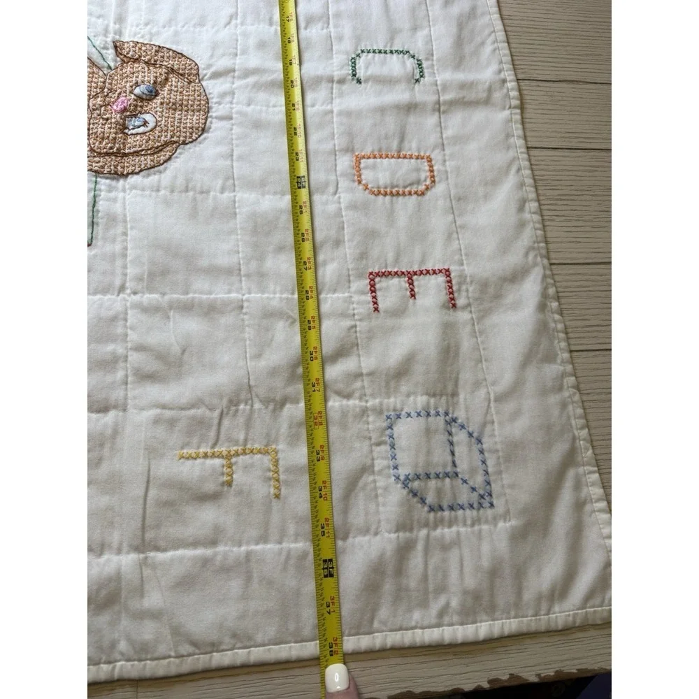 Jack Dempsey Completed Needle Art Cross Stitch Baby Blocks Crib Blanket 38